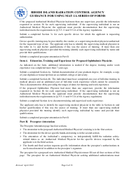 Instructions for Form MAT-1A Application for Radioactive Materials License - Rhode Island, Page 6