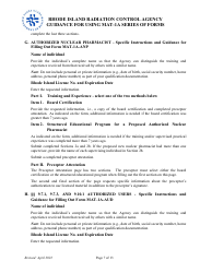 Instructions for Form MAT-1A Application for Radioactive Materials License - Rhode Island, Page 7