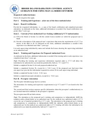 Instructions for Form MAT-1A Application for Radioactive Materials License - Rhode Island, Page 9