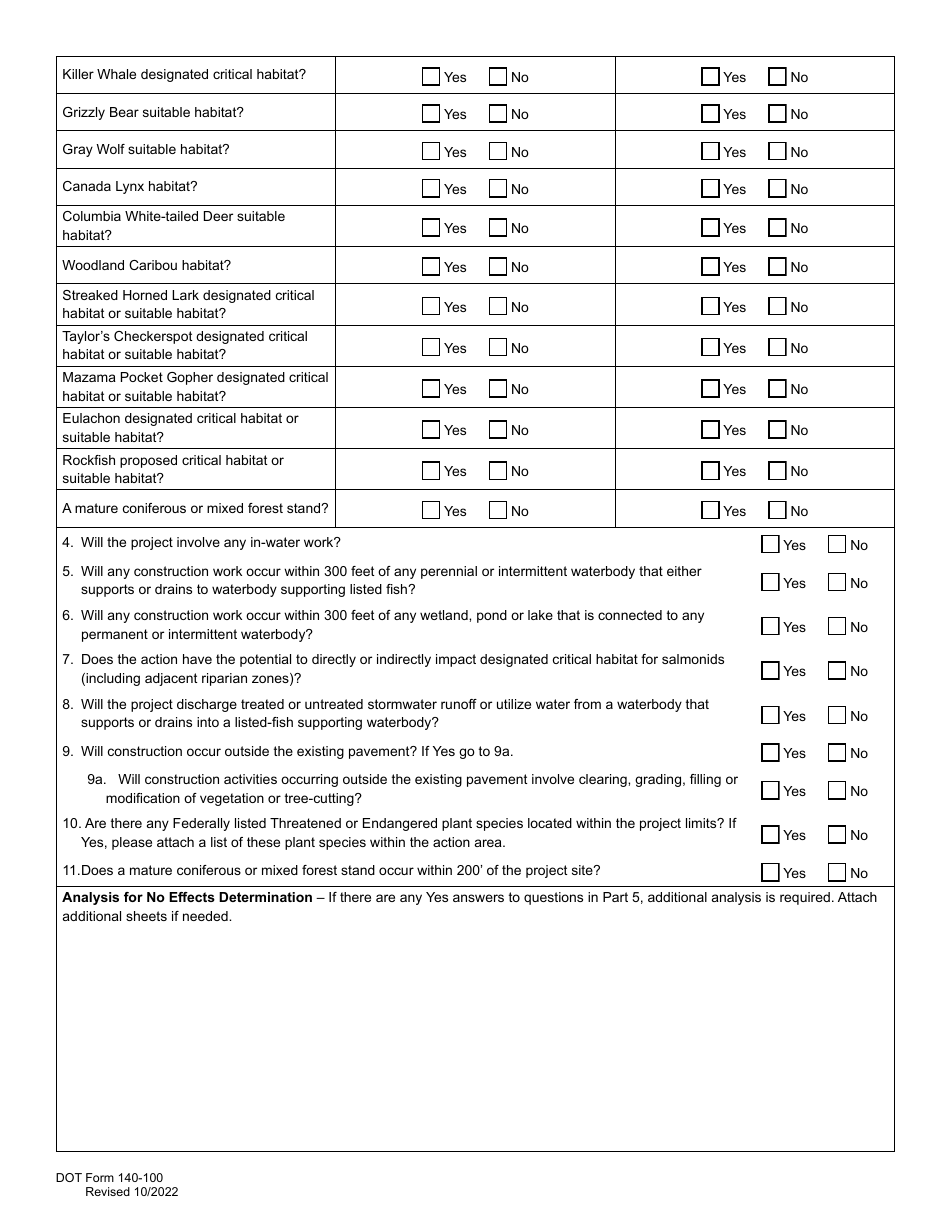 2021 2024 DOT Form 140 100 Download Fillable PDF or Fill Online Nepa 2021 2024 DOT Form 140 100 Download Fillable PDF or Fill Online Nepa