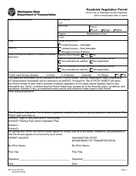 Document preview: DOT Form 220-018 Roadside Vegetation Permit - Washington