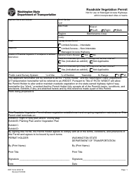 DOT Form 220-018 Roadside Vegetation Permit - Washington