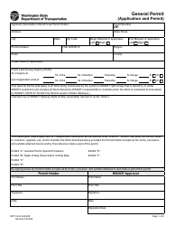 DOT Form 224-698 General Permit (Application and Permit) - Washington