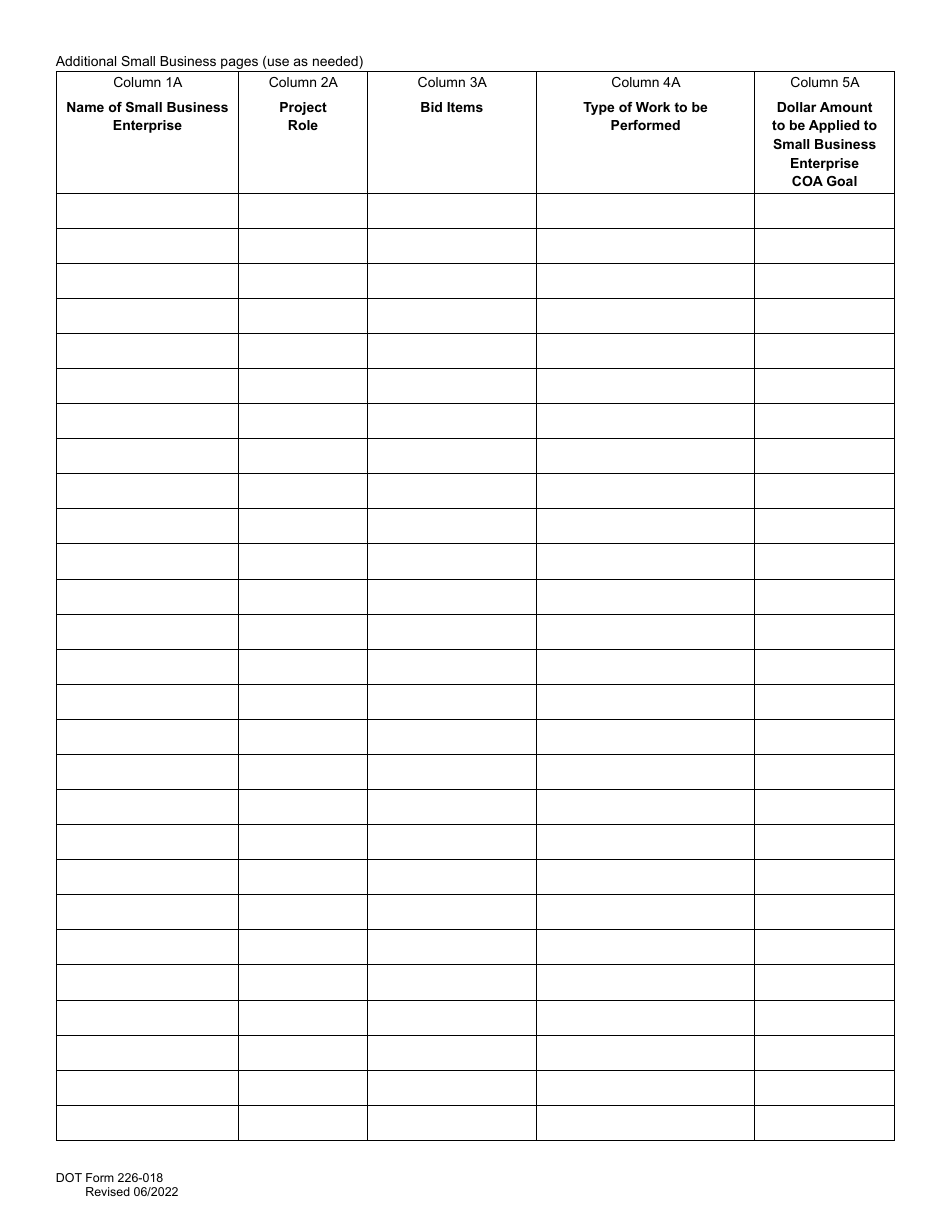 DOT Form 226-018 Small and Veteran-Owned Business Plan - Washington, Page 4