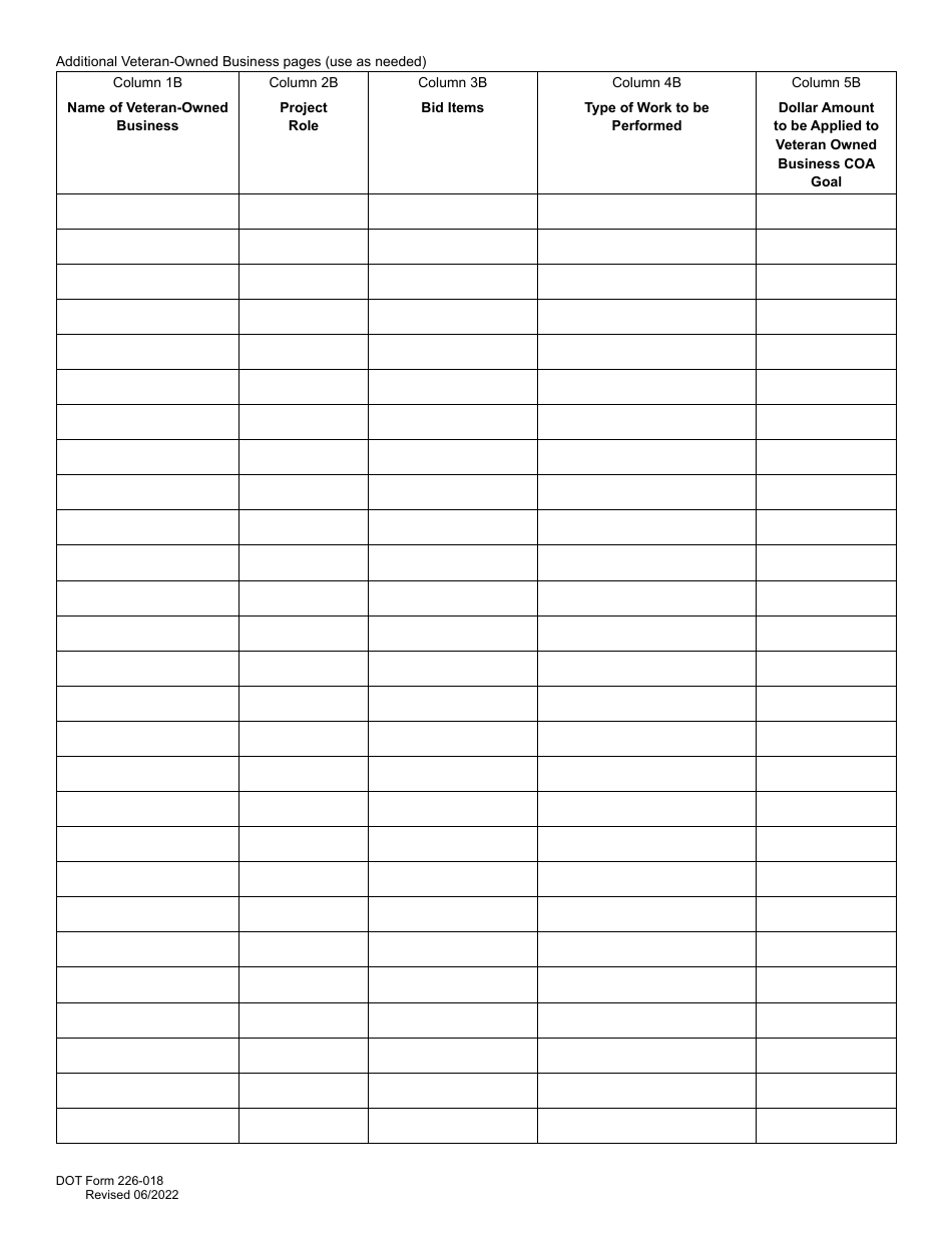 DOT Form 226-018 Small and Veteran-Owned Business Plan - Washington, Page 5