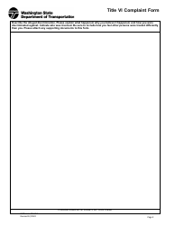 DOT Form 272-066 Title VI Complaint Form - Washington, Page 2
