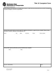 DOT Form 272-066 Title VI Complaint Form - Washington, Page 3