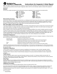 Document preview: DOT Form 422-004 Inspector's Daily Report - Washington