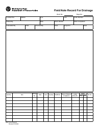 DOT Form 422-637 Field Note Record for Drainage - Washington