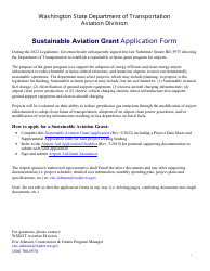 Sustainable Aviation Grant Application Form - Washington