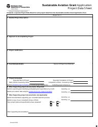 Sustainable Aviation Grant Application Form - Washington, Page 7