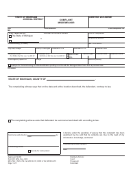 Document preview: Form DC225S Misdemeanor Set - Summons - Michigan