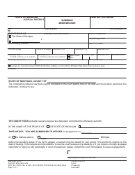 Form DC225S Misdemeanor Set - Summons - Michigan, Page 2