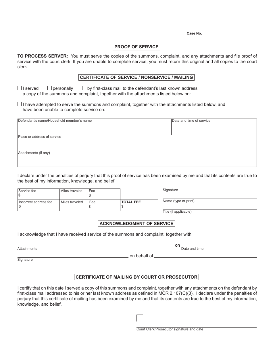 Form DC225S - Fill Out, Sign Online and Download Fillable PDF, Michigan ...