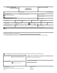 Document preview: Form DC225W Misdemeanor Set - Warrant - Michigan