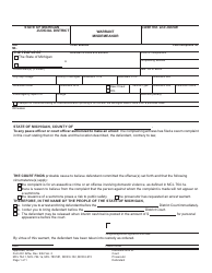 Form DC225W Misdemeanor Set - Warrant - Michigan, Page 2