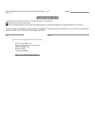 Form MC288 Order to Remit Prisoner Funds for Fines, Costs, and Assesments - Michigan, Page 2
