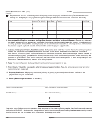 Form FOC10B Uniform Spousal Support Order - Michigan, Page 2