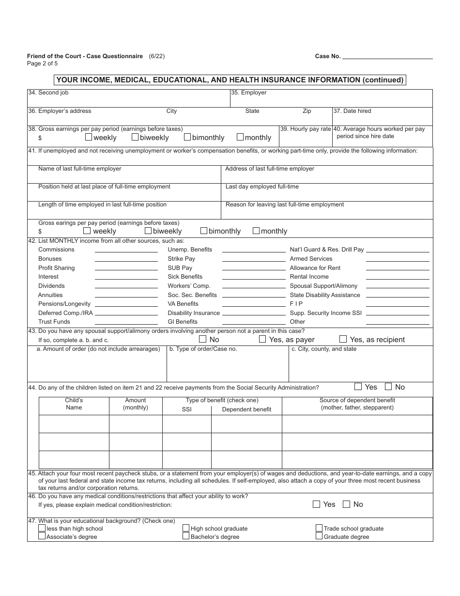 Form FOC39 Download Fillable PDF or Fill Online Friend of the Court