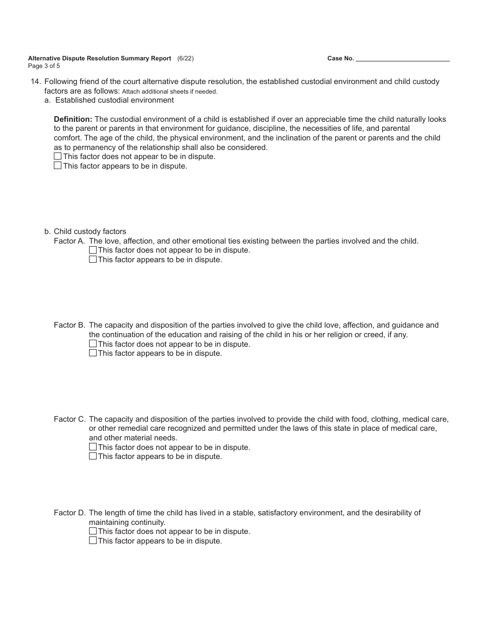 Form FOC125 Alternative Dispute Resolution Summary Report - Michigan, Page 3