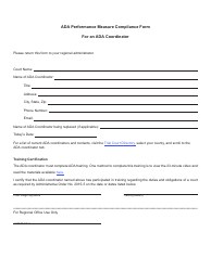 Document preview: Ada Performance Measure Compliance Form for an Ada Coordinator - Michigan