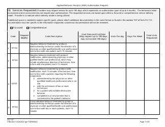 Form FA-11E Applied Behavior Analysis (Aba) Authorization Request - Nevada, Page 7