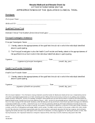 Document preview: Form FA-110 Attestation Form on the Appropriateness of the Qualified Clinical Trial - Nevada