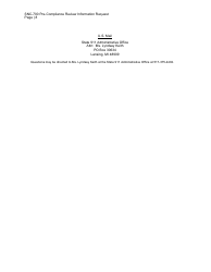Form SNC-700 Pre-compliance Review Information Request - Michigan, Page 8