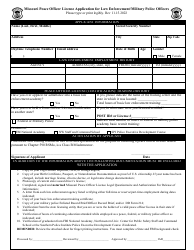 Missouri Peace Officer License Application for Law Enforcement/Military Police Officers - Missouri, Page 2