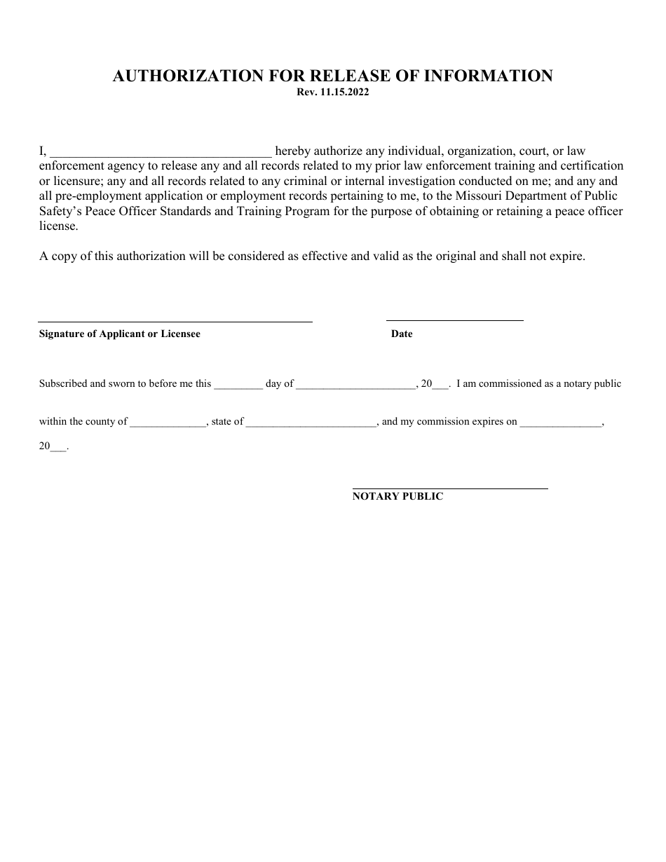 Missouri Peace Officer License Application for Law Enforcement / Military Police Officers - Missouri, Page 5