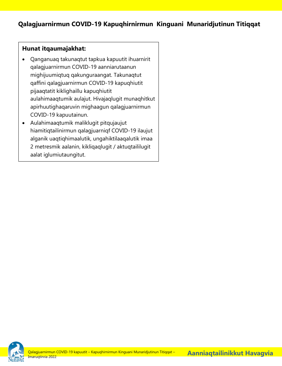 Moderna Spikevax Covid-19 Vaccine Consent Form - Nunavut, Canada (Inuinnaqtun), Page 8