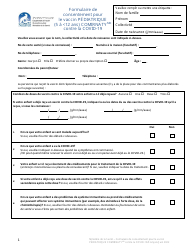 Document preview: Formulaire De Consentement Pour Le Vaccin Pediatrique (5 a 12 Ans) Comirnatymd Contre La Covid-19 - Nunavut, Canada (French)