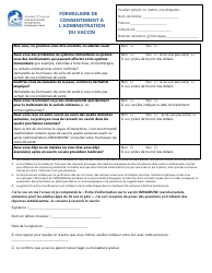 Formulaire De Consentement a L&#039;administration Du Vaccin - Nunavut, Canada (French), Page 2