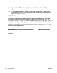 Form LD-175 Shoreline Certification Application Form - Hawaii, Page 4
