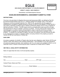 Form EQP4025 Baseline Environmental Assessment Submittal Form - Michigan