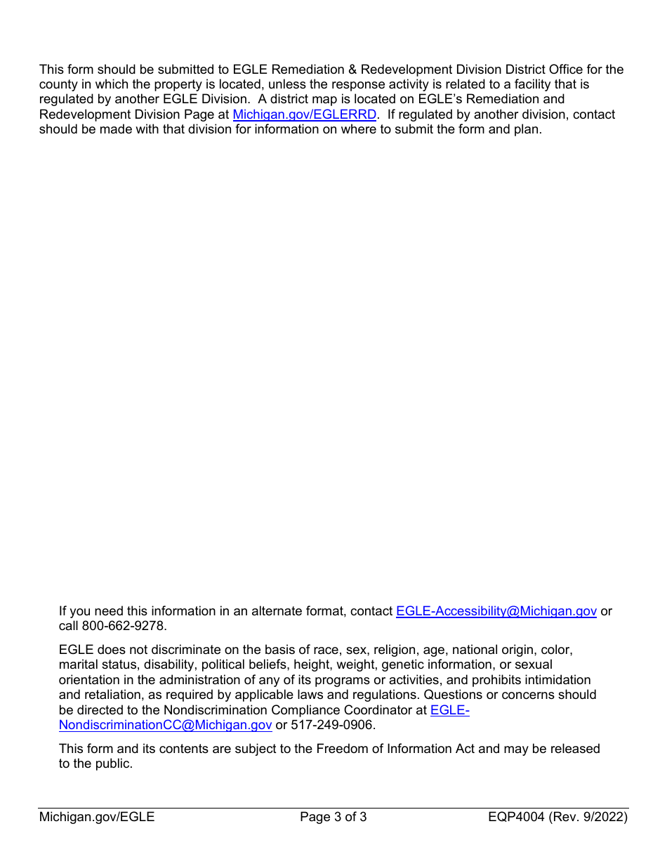 Form EQP4004 Leaking Underground Storage Tank Closure Report - Michigan, Page 3