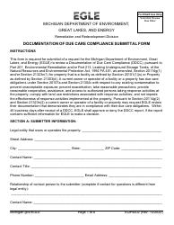 Form EQP4402 Documentation of Due Care Compliance Submittal Form - Michigan
