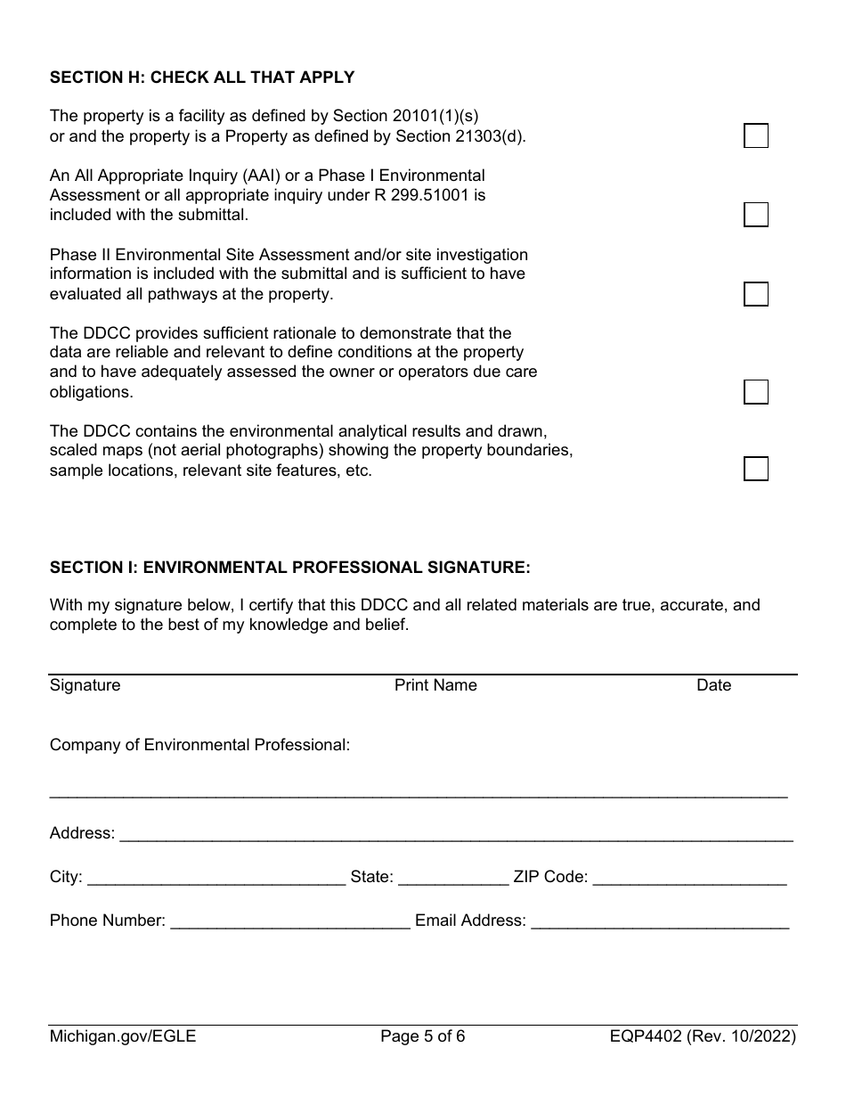 Form EQP4402 Download Fillable PDF or Fill Online Documentation of Due ...