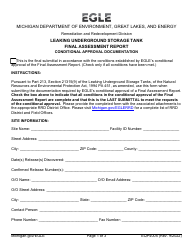 Form EQP4005 Leaking Underground Storage Tank Final Assessment Report - Michigan