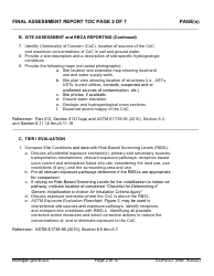 Form EQP4007 Final Assessment Report Table of Contents Form - Michigan, Page 2