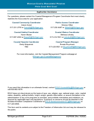 Form EQP9306 Michigan Coastal Management Program Grant Application - Michigan, Page 5