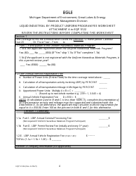 Form EQP5122A Attachment A Liquid Industrial by-Product Uniform Program Fee Worksheet - Michigan, Page 4