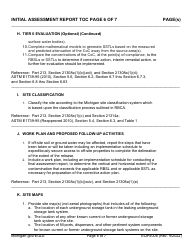 Form EQP4006 Initial Assessment Report Table of Contents Form - Michigan, Page 6