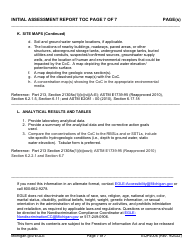 Form EQP4006 Initial Assessment Report Table of Contents Form - Michigan, Page 7