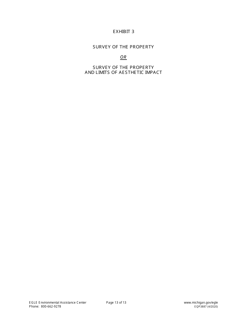Form EQP3887 Notice of Aesthetic Impact - Part 213 - Michigan, Page 13