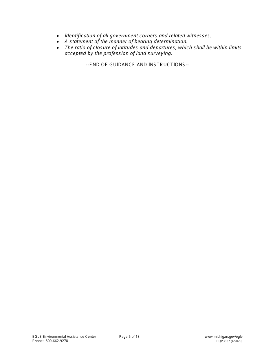 Form EQP3887 Notice of Aesthetic Impact - Part 213 - Michigan, Page 6