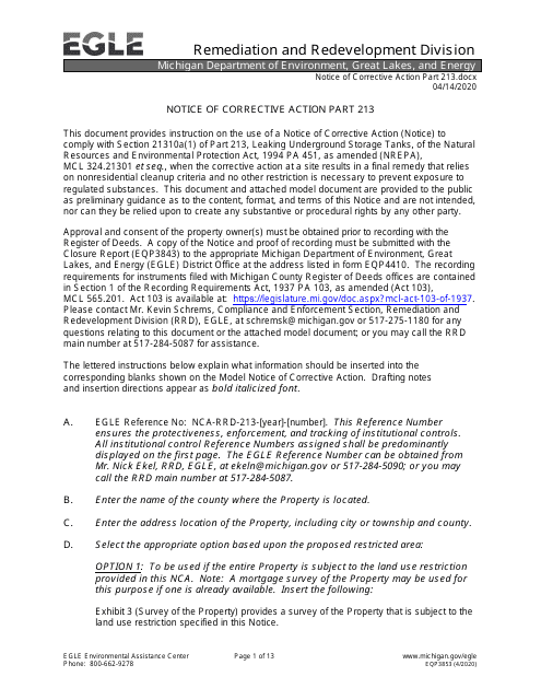 Form EQP3853  Printable Pdf