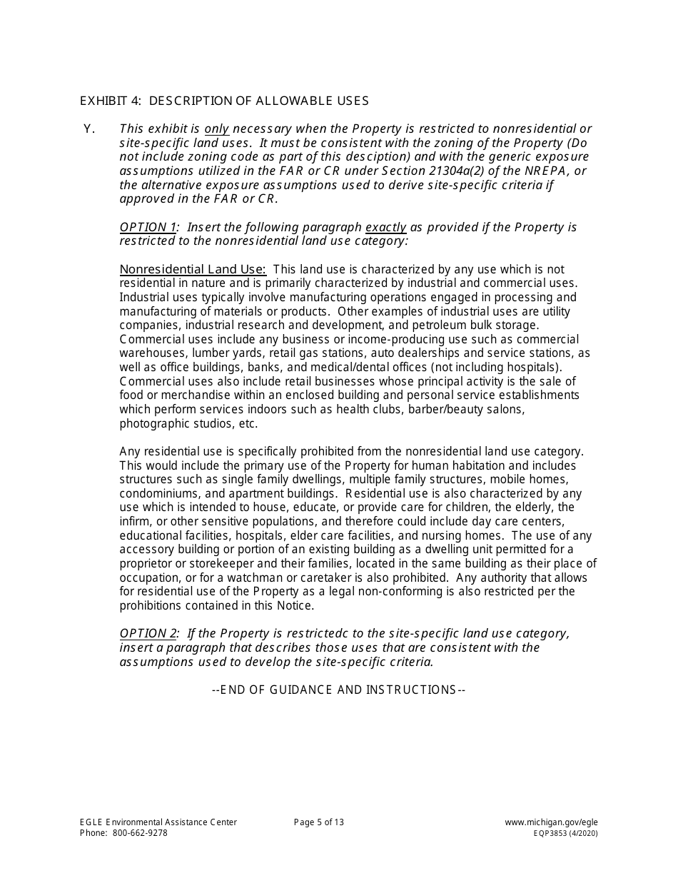 Form EQP3853 Notice of Corrective Action - Part 213 - Michigan, Page 5