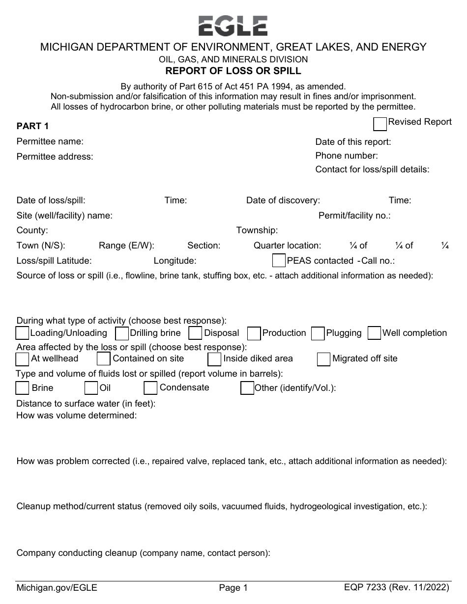 Form Eqp7233 Fill Out Sign Online And Download Fillable Pdf Michigan Templateroller 0881
