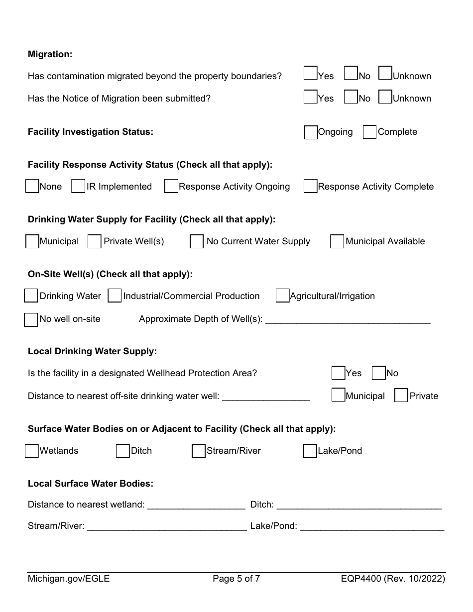Form EQP4400 Request for Certificate of Completion From Egle - Michigan, Page 5